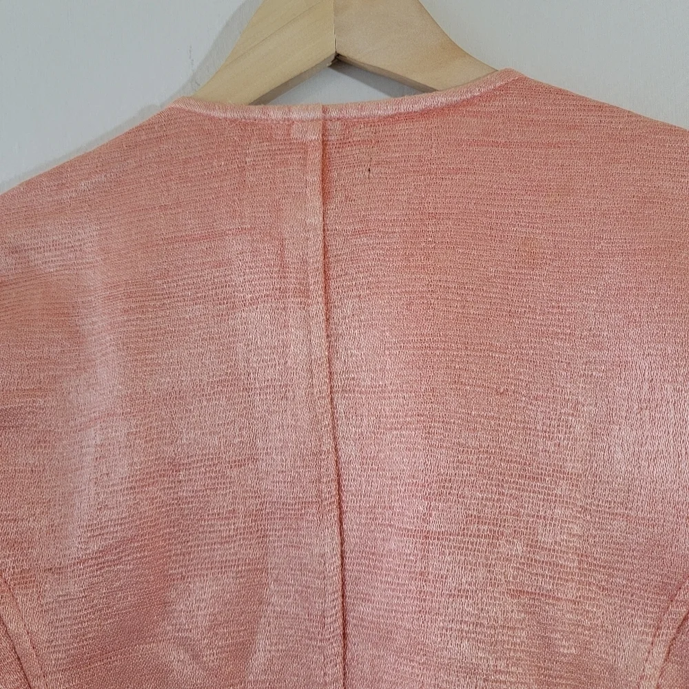 NWT Mirasol Women's Open Front Jacket Size L Tangerine Floral Embroidered Sequin